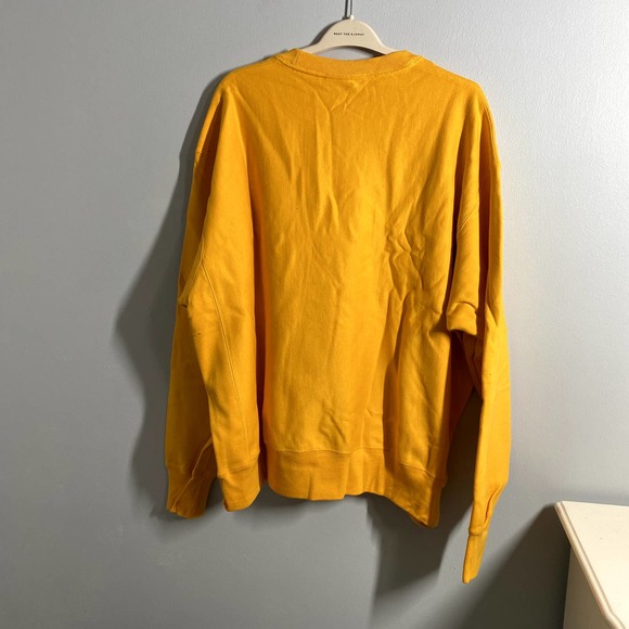 CHAMPION NEW Yellow Classic Reverse Weave Crew Sweatshirt Long Sleeve Size 2XL - Picture 3 of 4